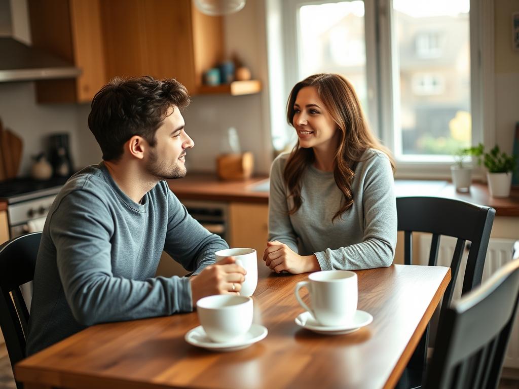 Couple having meaningful conversation to keep marriage healthy