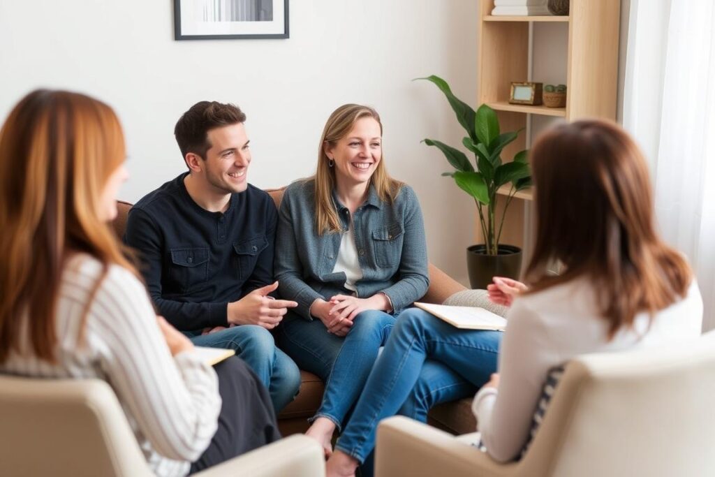 Couple in counseling session to keep marriage healthy