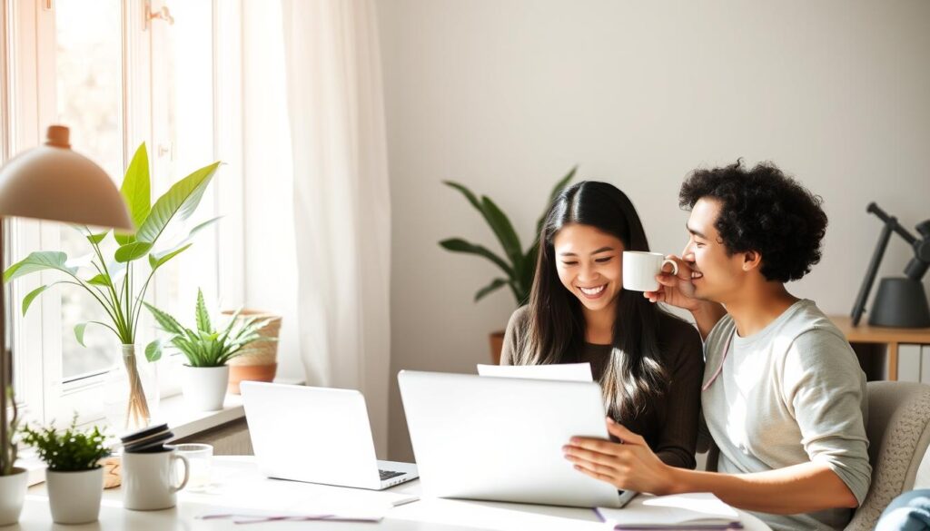 Couple supporting each other's personal growth