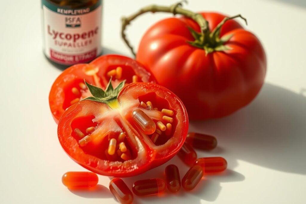 Lycopene-rich tomatoes and lycopene supplement capsules Lycopene-rich tomatoes and lycopene supplement capsules