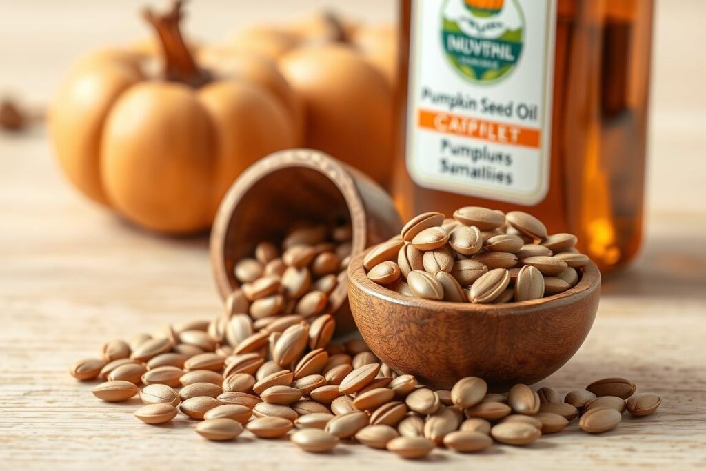 Pumpkin seed oil capsules and raw pumpkin seeds for prostate health Pumpkin seed oil capsules and raw pumpkin seeds for prostate health