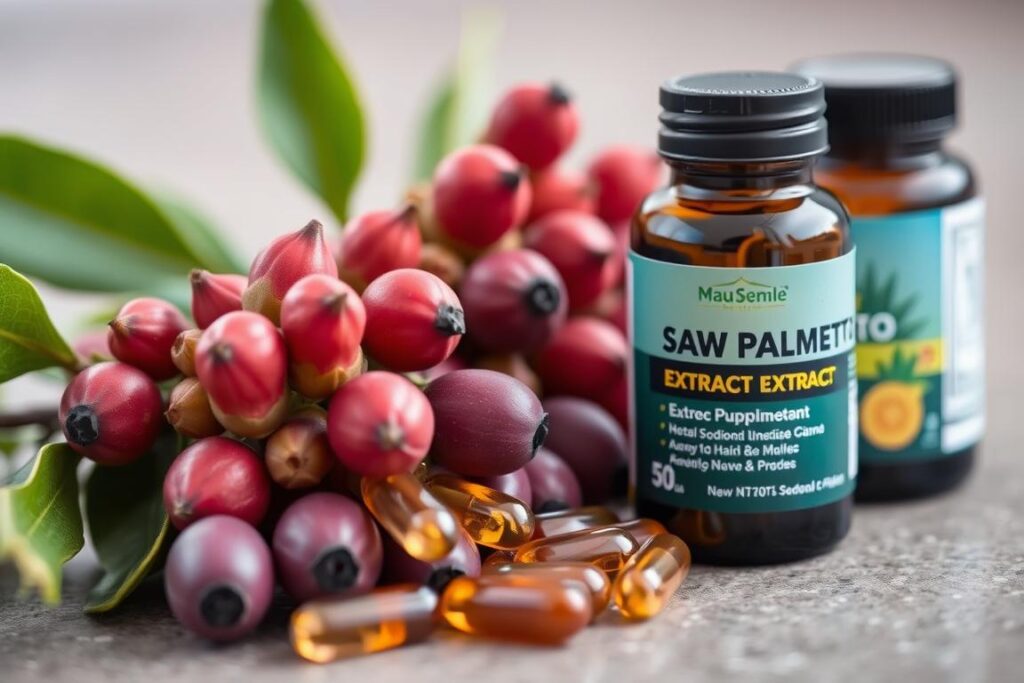 Saw palmetto berries and extract capsules for prostate supplements Saw palmetto berries and extract capsules for prostate supplements
