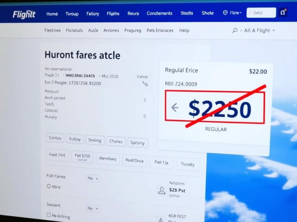Screenshot of an error fare showing dramatically reduced price for international flight Screenshot of an error fare showing dramatically reduced price for international flight