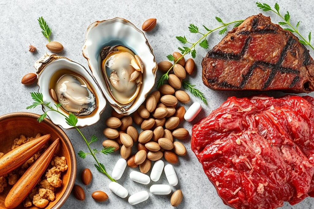 Zinc-rich foods and zinc supplement tablets for prostate health Zinc-rich foods and zinc supplement tablets for prostate health