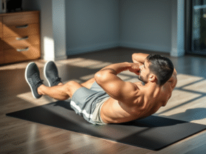 man-doing-sit-ups-on-a-floor-mat
