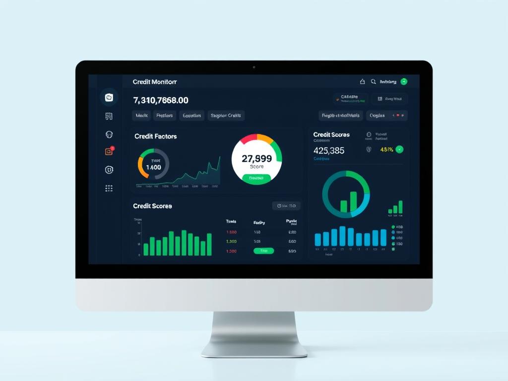 Credit monitoring dashboard showing score improvement