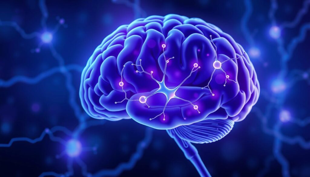 Illustration of neural connections in the brain during memory formation