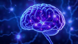 Illustration of neural connections in the brain during memory formation