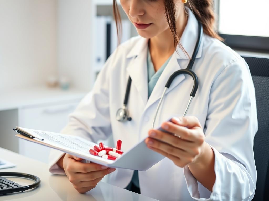Medical professional reviewing supplement information
