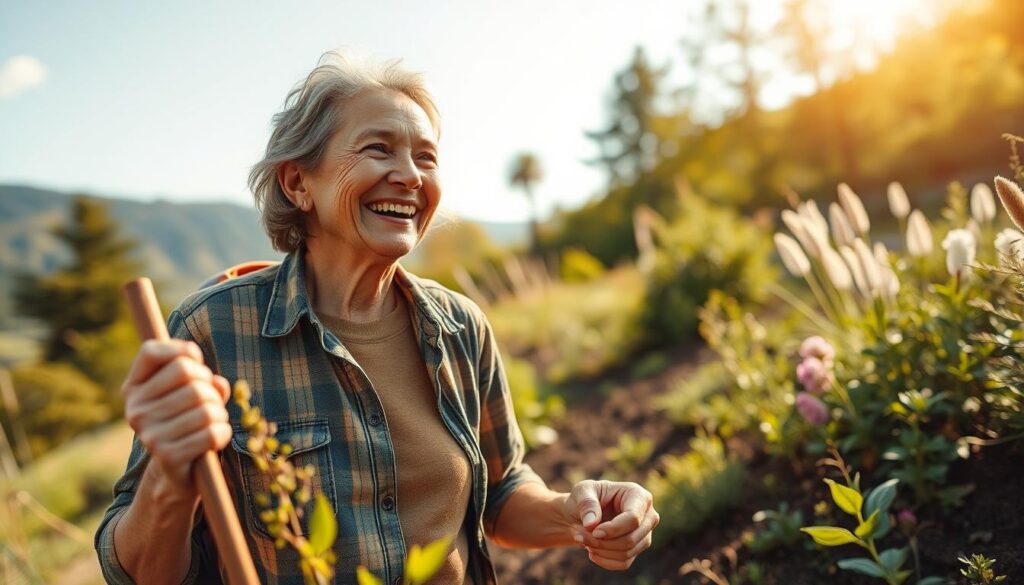 Person enjoying active lifestyle supported by Nagano Tonic