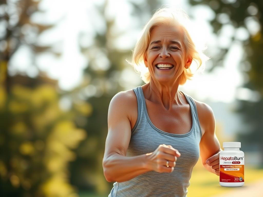 Person feeling energetic and healthy after using HepatoBurn