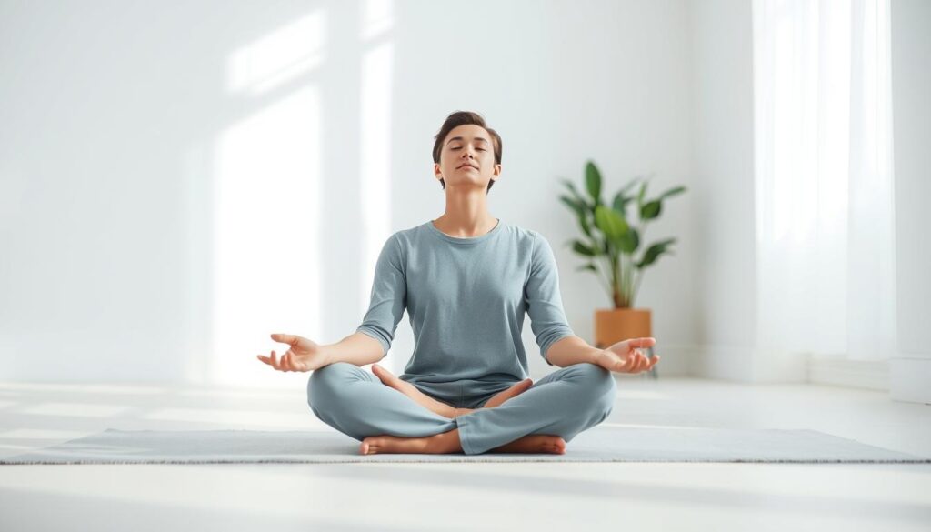 Person practicing mindfulness meditation to improve working memory