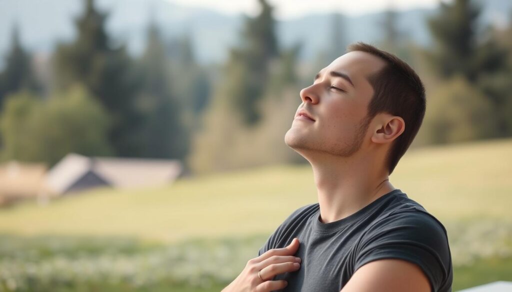 Person practicing stress management technique to improve working memory
