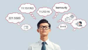 Person using working memory to juggle multiple tasks simultaneously, showing mental workspace concept