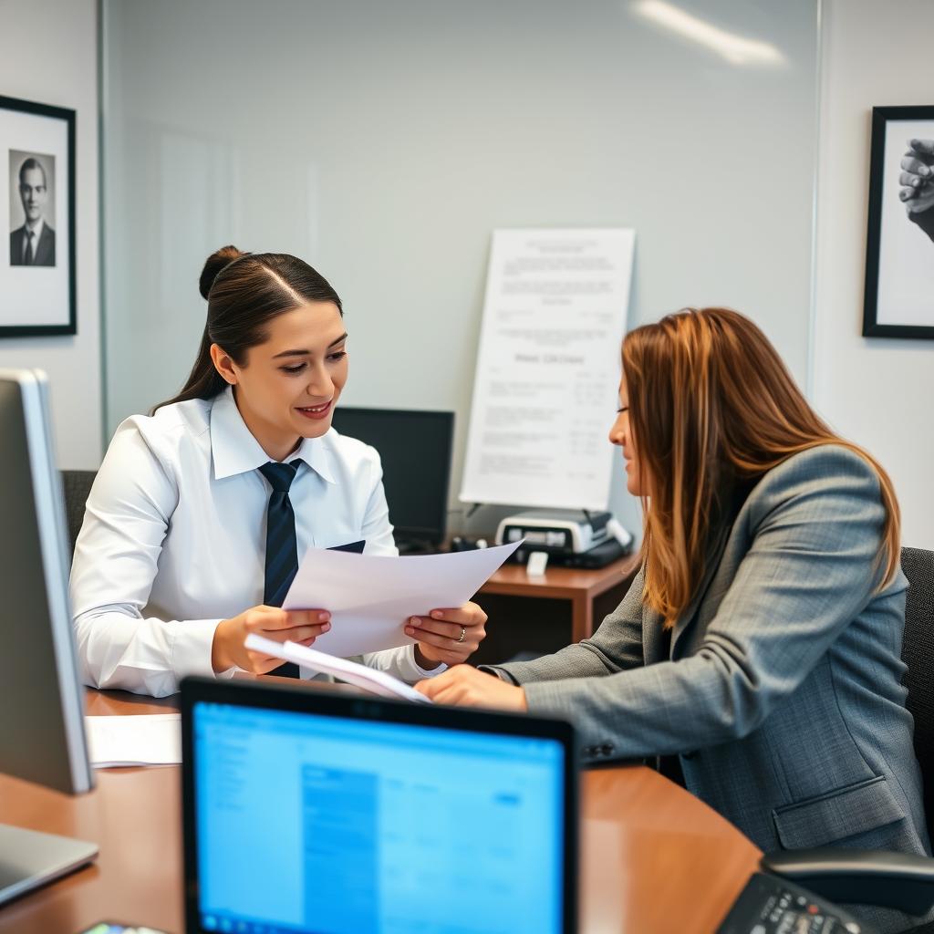 Professional credit repair specialist consulting with client