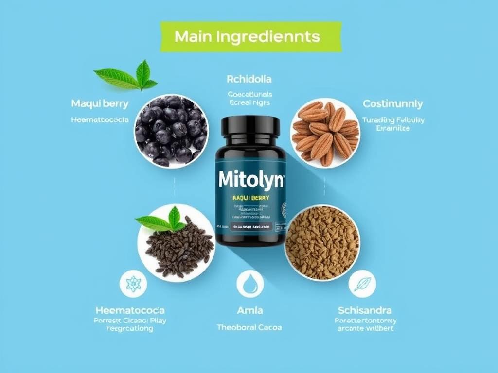 Visual representation of Mitolyn's six main ingredients