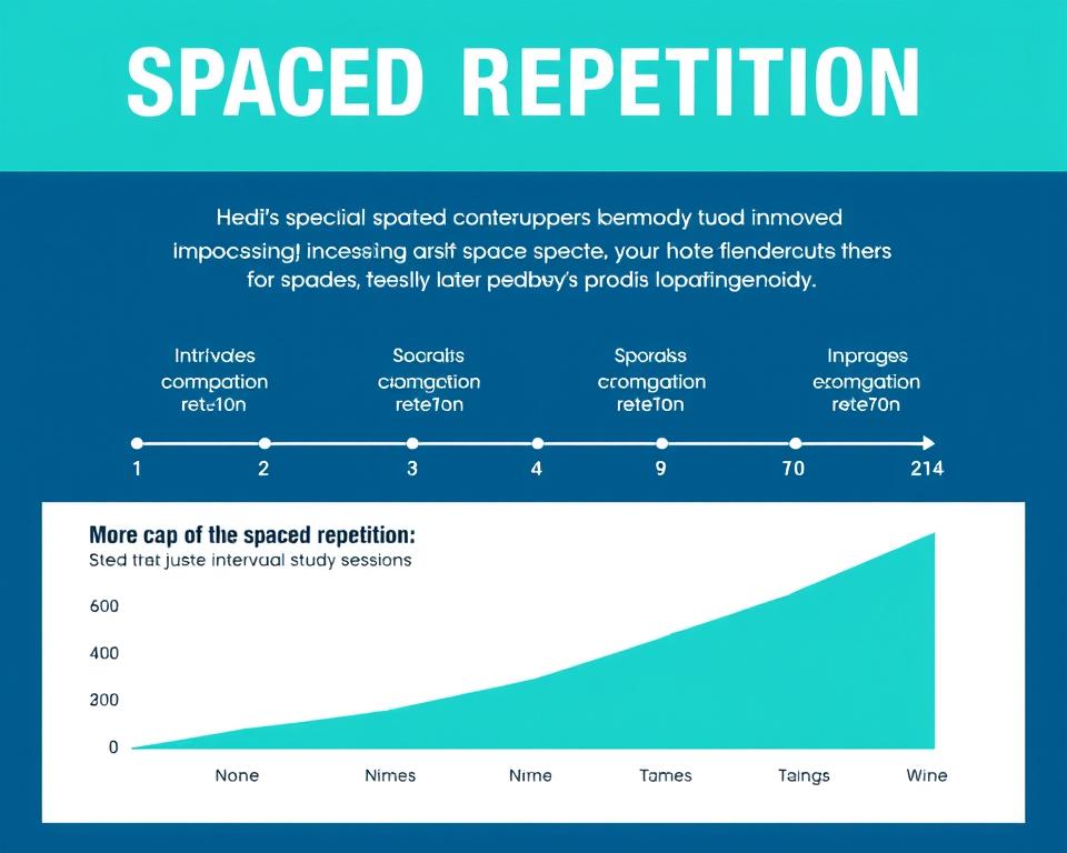 Visual representation of spaced repetition technique with timeline