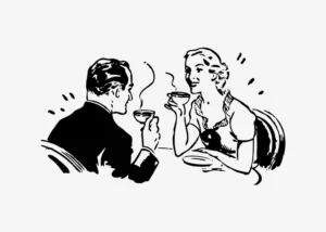 Man and woman coffee time