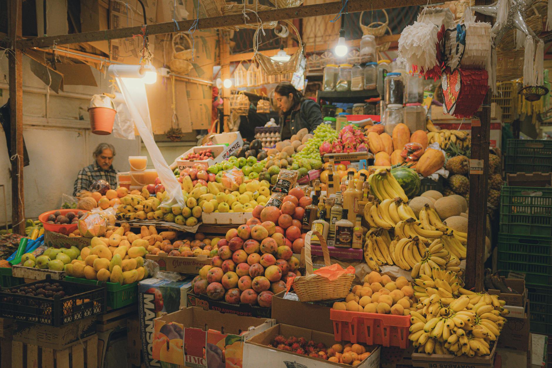 vibrant guanajuato market fruit stall display