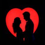 couple looking each other love background silhouette