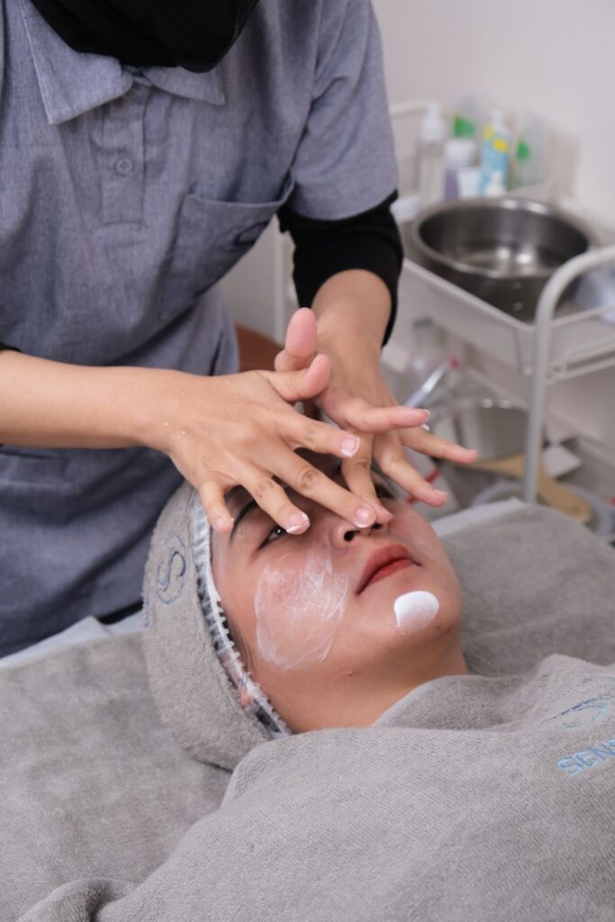 professional facial treatment at spa